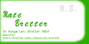 mate bretter business card