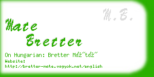 mate bretter business card